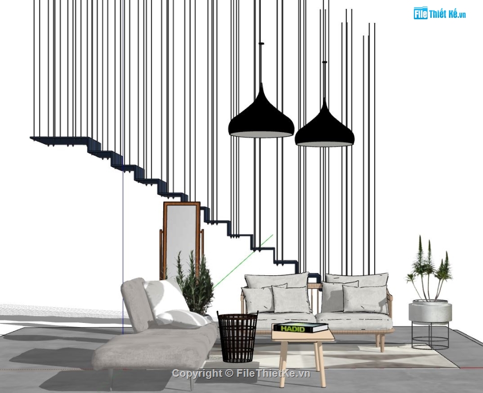 nội thất phòng khách,phòng khách sang trọng,sketchup phòng khách,Model sketchup phòng khách