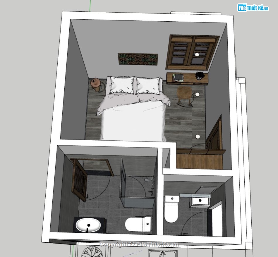 nội thất phòng ngủ,3d sketchup phòng ngủ,sketchup nội thất phòng ngủ