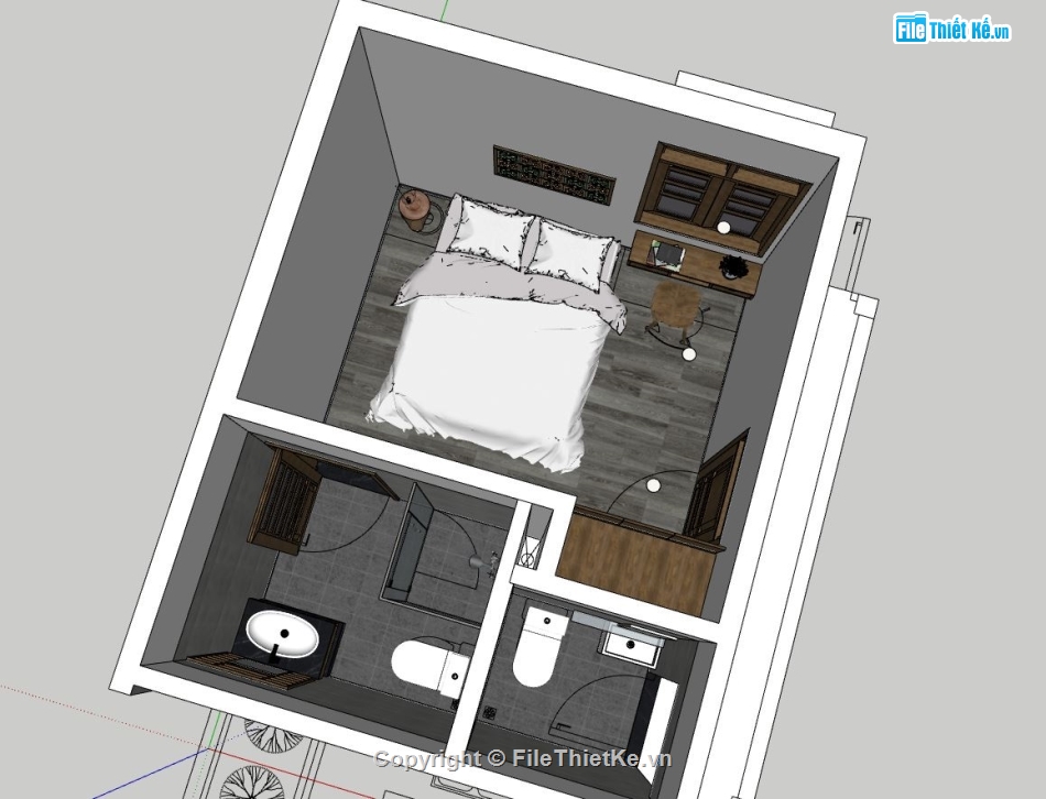 nội thất phòng ngủ,3d sketchup phòng ngủ,sketchup nội thất phòng ngủ