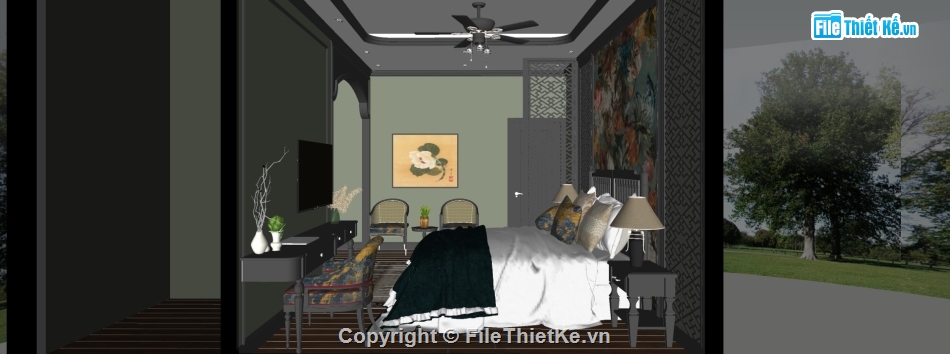Model Sketchup Phòng ngủ,Model nội thất,File Sketchup phòng ngủ,phòng ngủ file su,File sketchup phòng ngủ