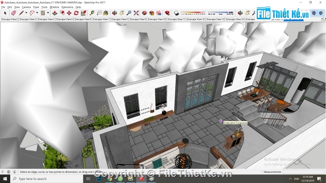 sketchup nội thất,Model SU nội thất,File sketchup nội thất,sketchup nội thất trệt