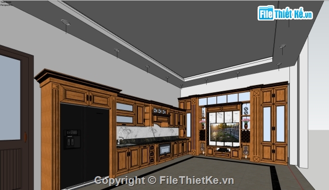 Model nội thất,Model Sketchup Tủ bếp,nội thất phòng bếp,Sketchup bếp