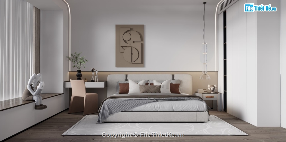 Model phòng ngủ,sketchup phối cảnh,phòng ngủ sketchup,nội thất phòng ngủ