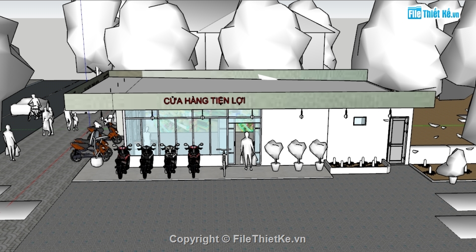 Model Sketchup siêu thị mini,Model Sketchup tiệm tạp hóa,File sketchup siêu thị mini,Model su siêu thị mini,Sketchup cửa hàng tạp hóa,siêu thị mini model sketchup
