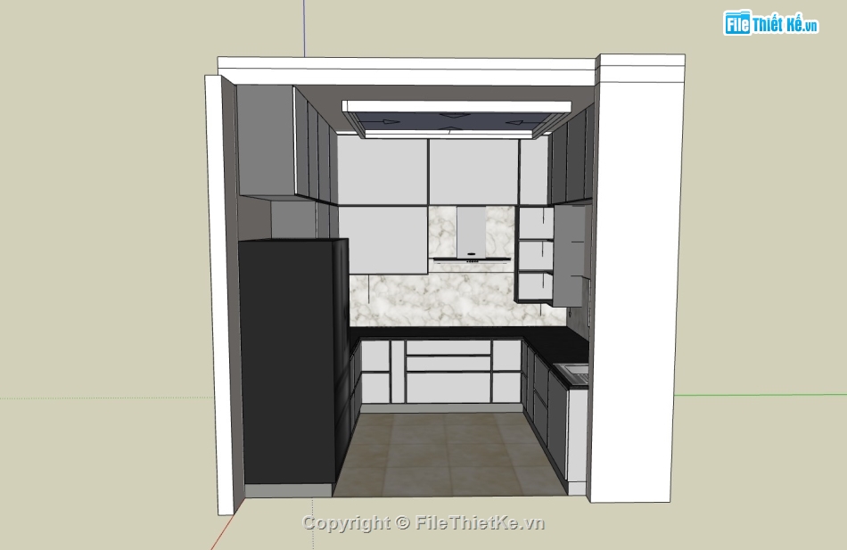 phòng bếp sketchup,phòng bếp,Model sketchup phòng bếp,su nội thất bếp