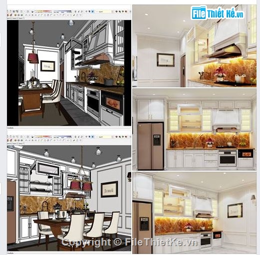 nhà bếp,phòng bếp,Sketchup phòng ăn,Sketchup nhà bếp