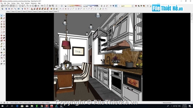 nhà bếp,phòng bếp,Sketchup phòng ăn,Sketchup nhà bếp