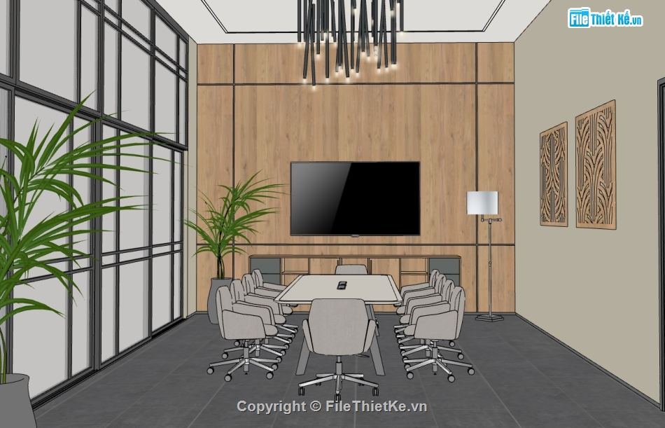 phòng họp,sketchup phòng họp,Model sketchup phòng họp,phòng họp sketchup
