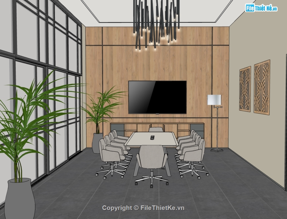 phòng họp,sketchup phòng họp,Model sketchup phòng họp,phòng họp sketchup