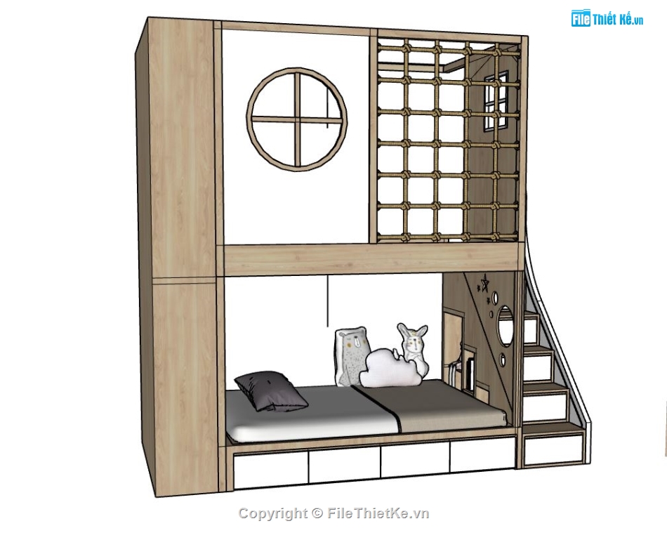 Model phòng ngủ,Model phòng ngủ bé,phòng ngủ sketchup,sketchup phòng ngủ đẹp