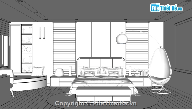 file sketchup phòng ngủ,Model phòng ngủ,3d sketchup phòng ngủ,sketchup Phòng ngủ