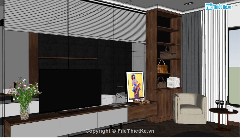 file sketchup phòng ngủ,3d sketchup phòng ngủ,nội thất phòng ngủ model su,file nội thất phòng ngủ sketchup