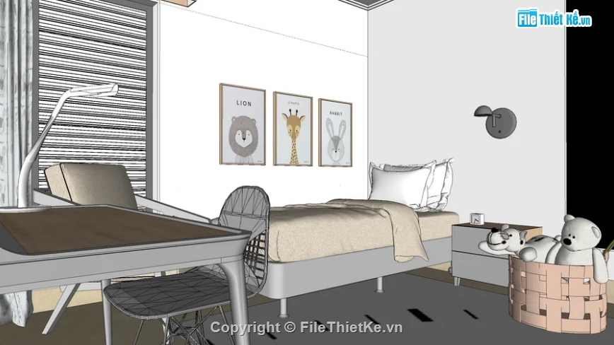 Model phòng ngủ,phòng ngủ sketchup,file sketchup phòng ngủ,3d sketchup phòng ngủ