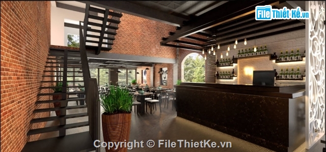 Model sketchup quán ăn,file sketchup quán ăn,file sketchup quán ăn rất đẹp,Model quán ăn