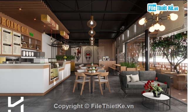 Quán cà phê,quán cà fe,Model quán cafe,Mẫu quán cà phê,SU cà phê