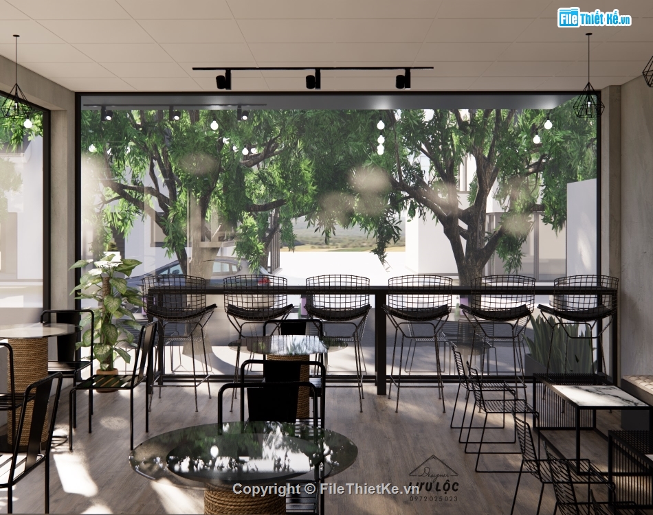 Phối cảnh Quán cafe,Model su quán cafe,Sketchup thiết kế quán cafe,Sketchup quán cafe,Su quán cafe