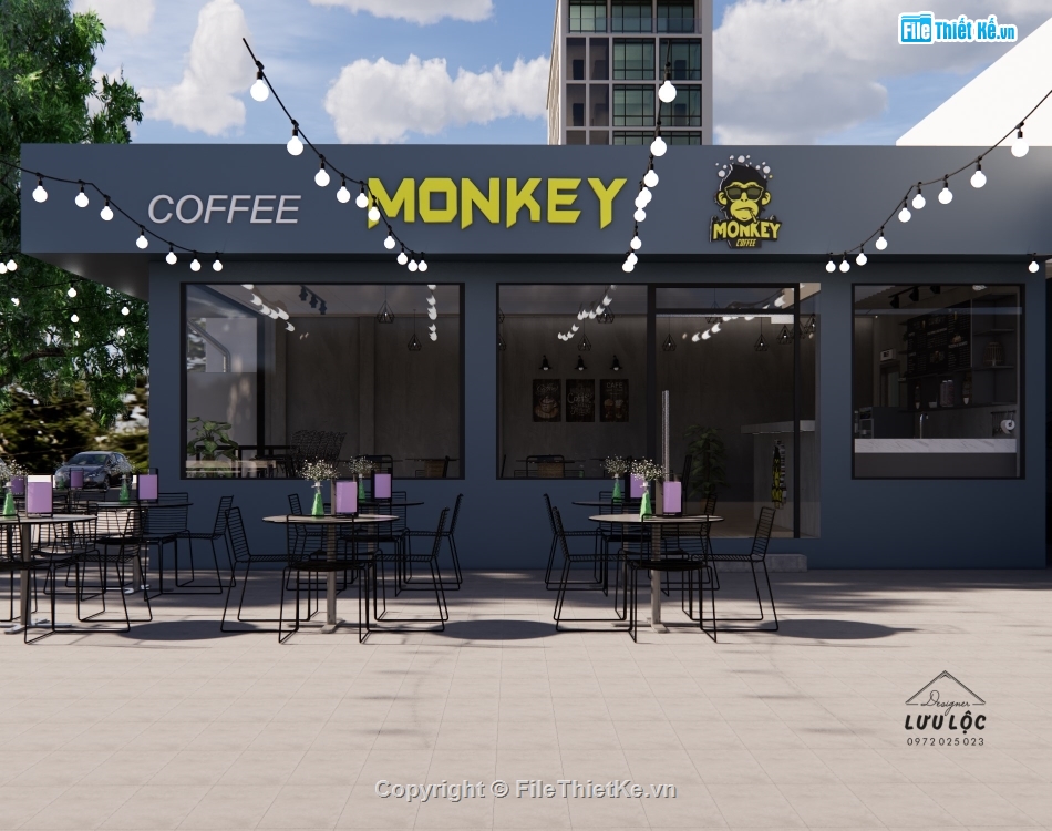 Phối cảnh Quán cafe,Model su quán cafe,Sketchup thiết kế quán cafe,Sketchup quán cafe,Su quán cafe