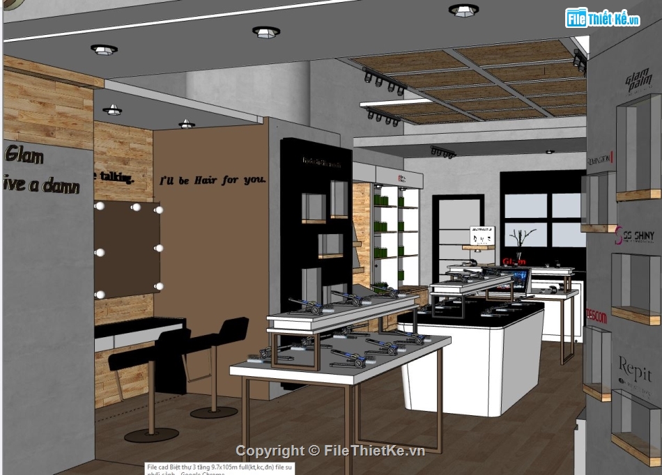 Sketchup shop mỹ phẩm,shop mỹ phẩm,sketchup mỹ phẩm