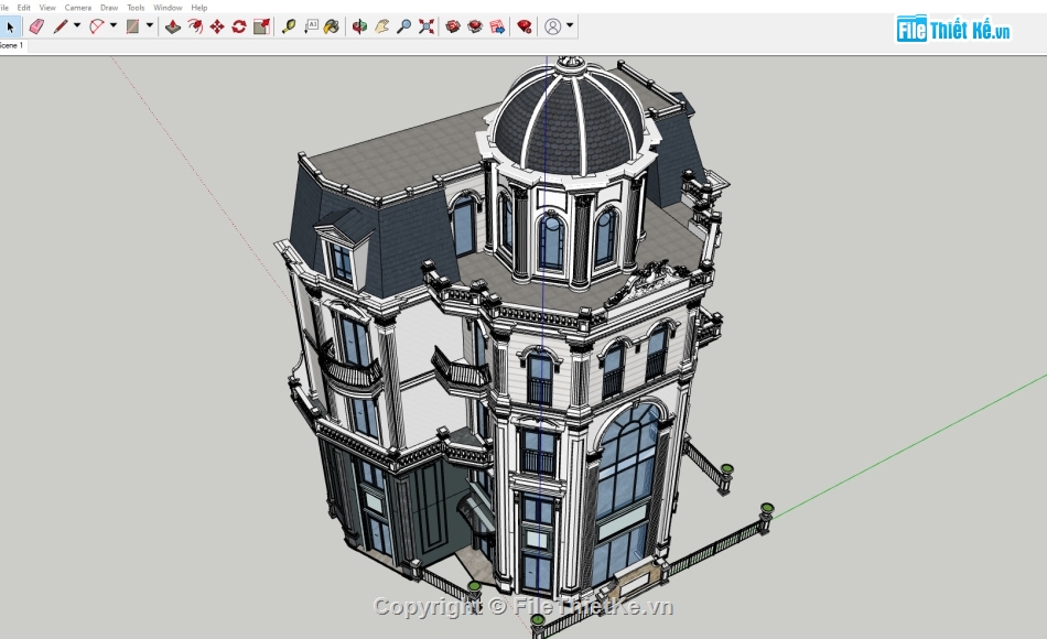 nhà phố 5 tầng hiện đại,mẫu nhà phố 5 tầng,file su nhà phố 5 tầng,model 3d nhà phố