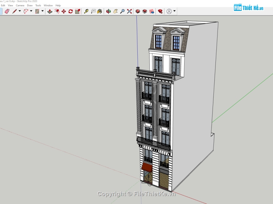 nhà phố 7 tầng,file su nhà phố,file sketchup nhà phố 7 tầng,file sketchup nhà phố