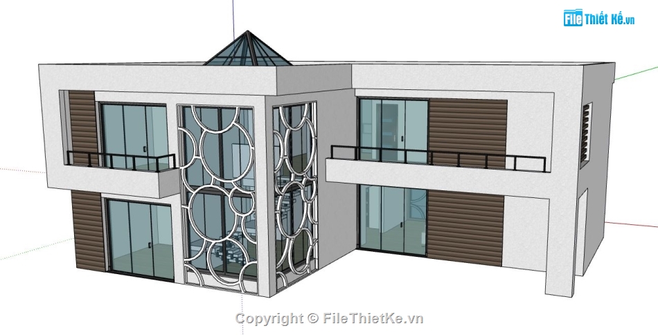 biệt thự 2 tầng,thiết kế biệt thự 2 tầng,biệt thự sketchup