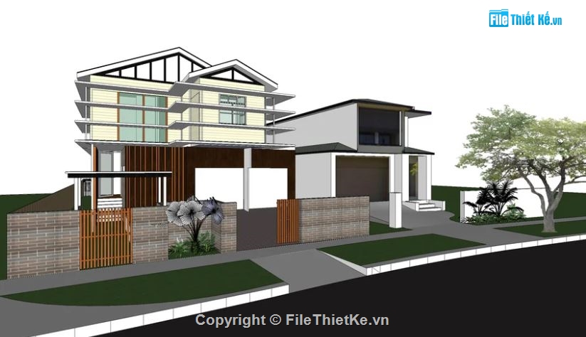 Biệt thự 3 tầng hiện đại,Model su biệt thự 3 tầng,biệt thự 3 tầng file sketchup,File sketchup biệt thự 3 tầng,biệt thự 3 tầng