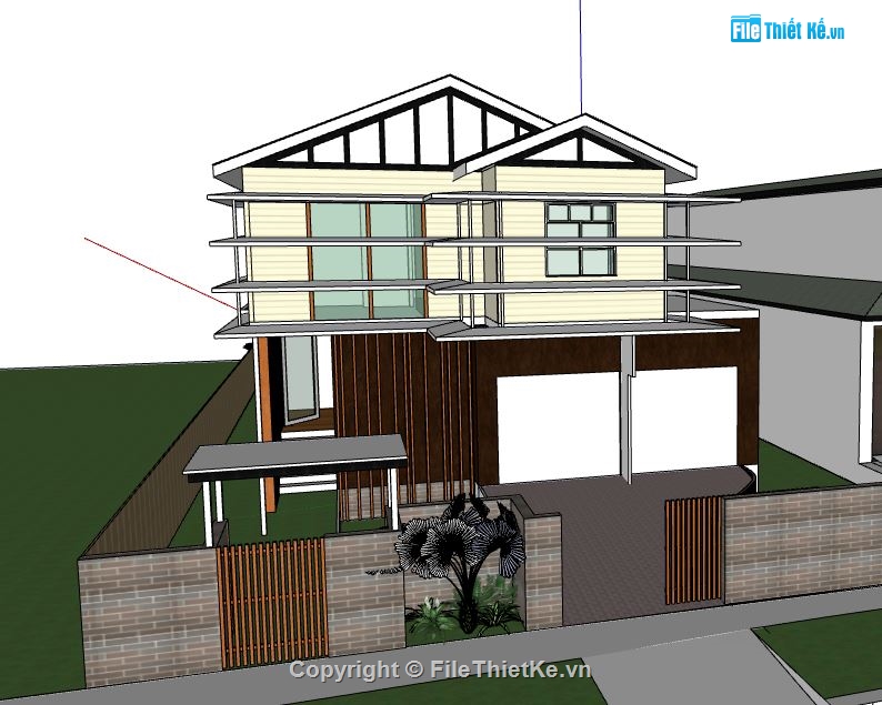 Biệt thự 3 tầng hiện đại,Model su biệt thự 3 tầng,biệt thự 3 tầng file sketchup,File sketchup biệt thự 3 tầng,biệt thự 3 tầng