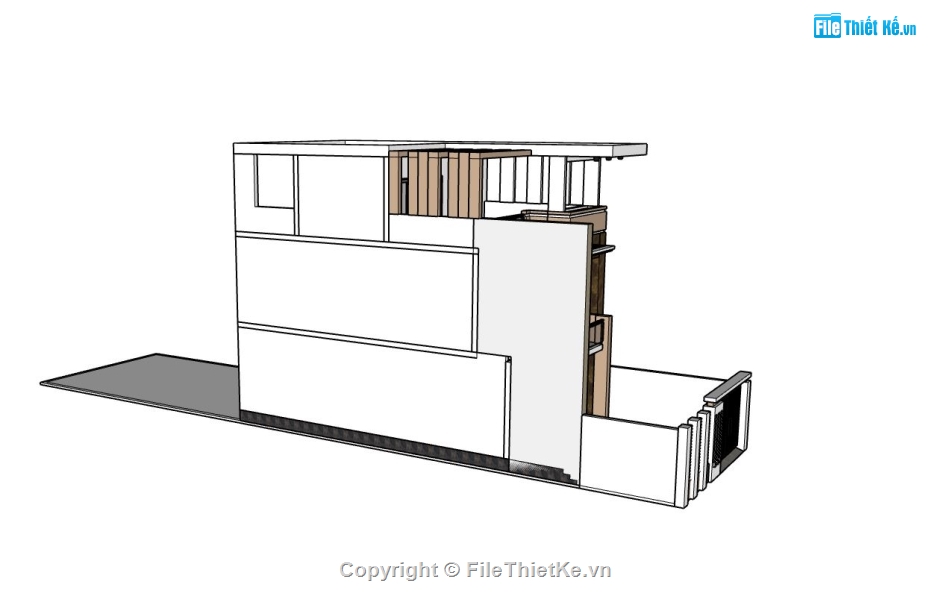 biệt thự 3 tầng,model sketchup biệt thự mái bằng,thiết kế biệt thự,biệt thự 3 tầng hiện đại,mẫu sketchup biệt thự 3 tầng