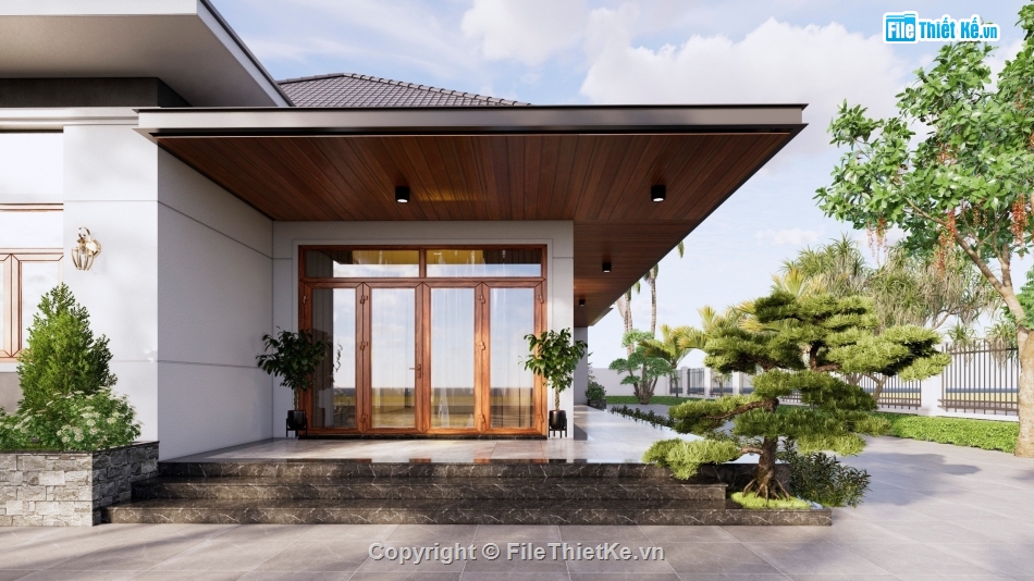 Thiết kế biệt thự,biệt thự 1 tầng,kiến trúc biệt thự 1 tầng