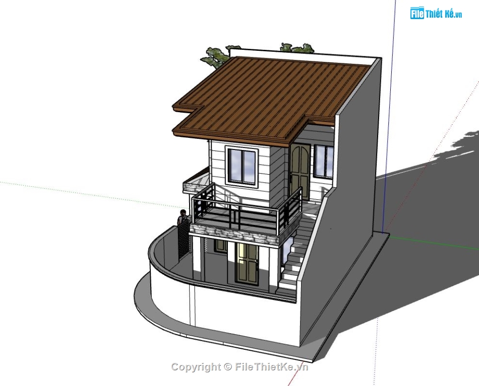 nhà phố 2 tầng,model su nhà phố 2 tầng,phối cảnh nhà phố 2 tầng