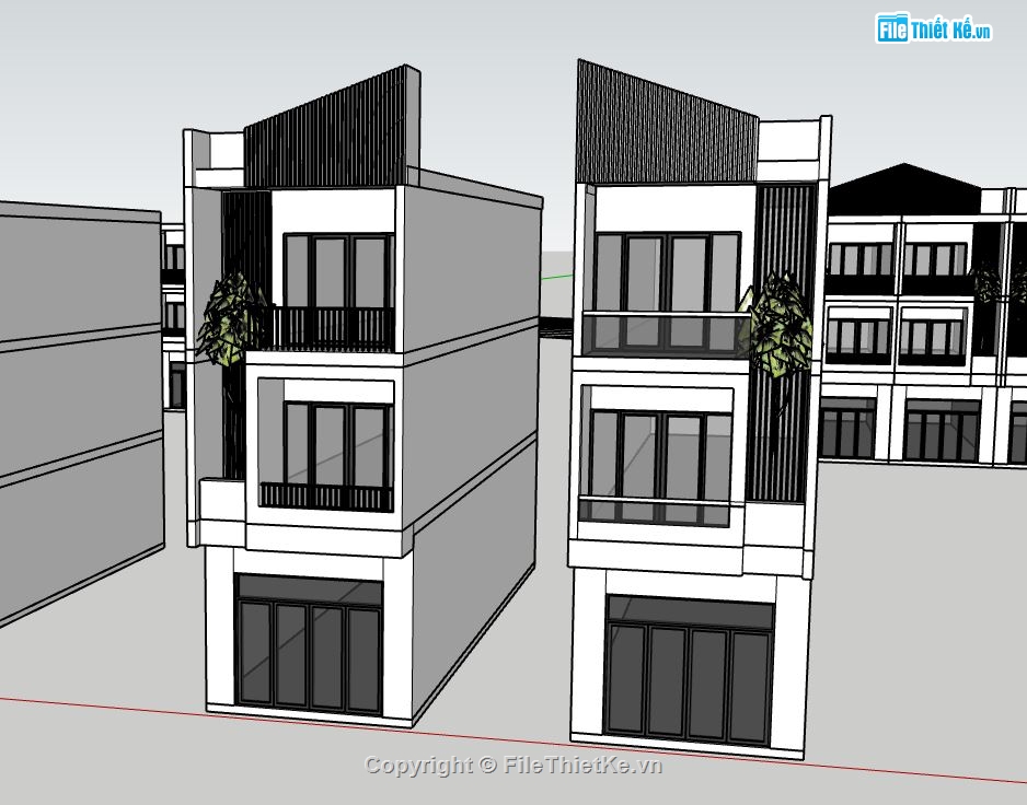 nhà phố 3 tầng,file su nhà phố 3 tầng,kiến trúc nhà phố 3 tầng