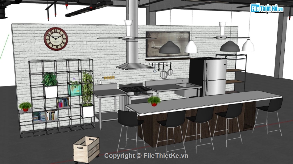 nội thất phòng bếp,sketchup nội thất bếp,sketchup nội thất phòng bếp,phòng bếp sketchup