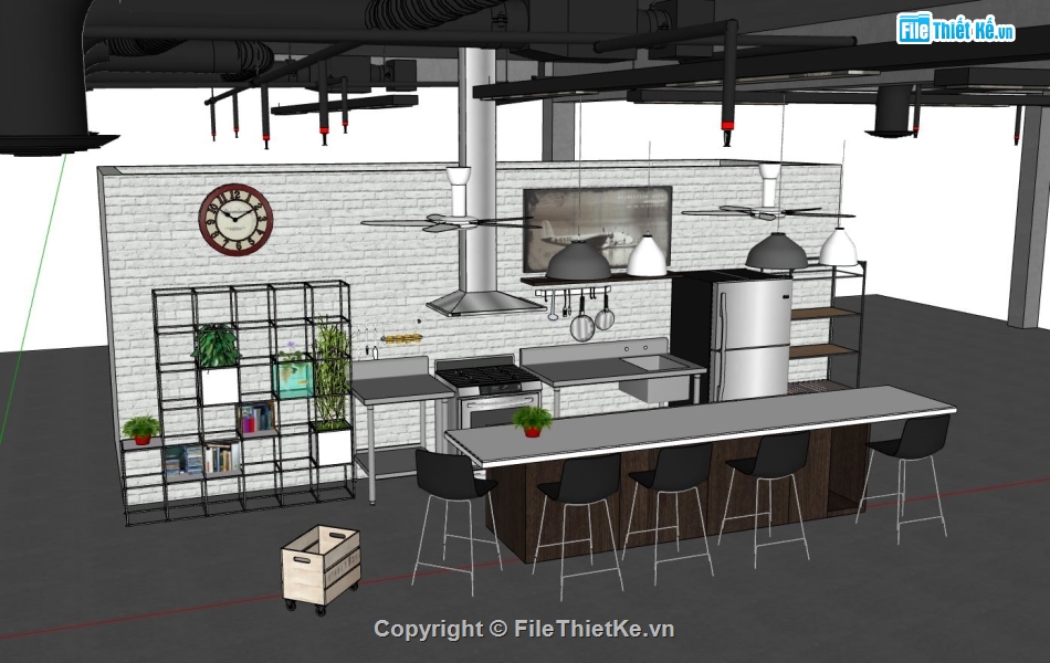 nội thất phòng bếp,sketchup nội thất bếp,sketchup nội thất phòng bếp,phòng bếp sketchup
