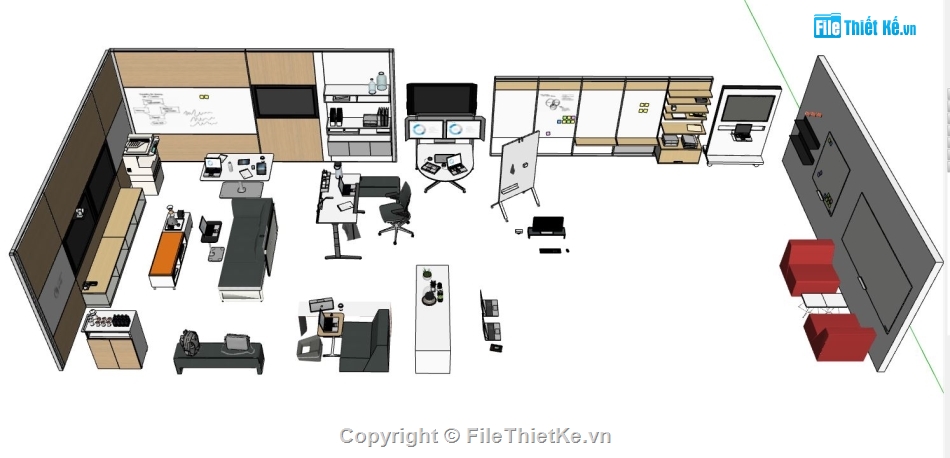 văn phòng làm việc,thiết kế văn phòng,thiết kế nội thất văn phòng,sketchup thiết kế nội thất,nội thất phòng làm việc