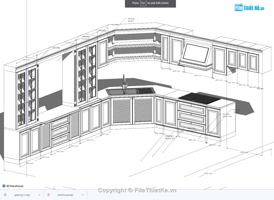 tủ bếp,sketchup tủ bếp,tủ,thư viện tủ đồ