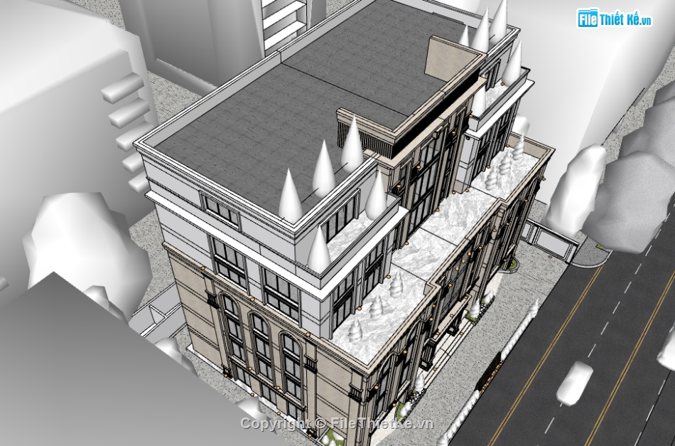 bản vẽ nhà làm việc,model su nhà làm việc,sketchup nhà làm việc,file sketchup nhà làm việc