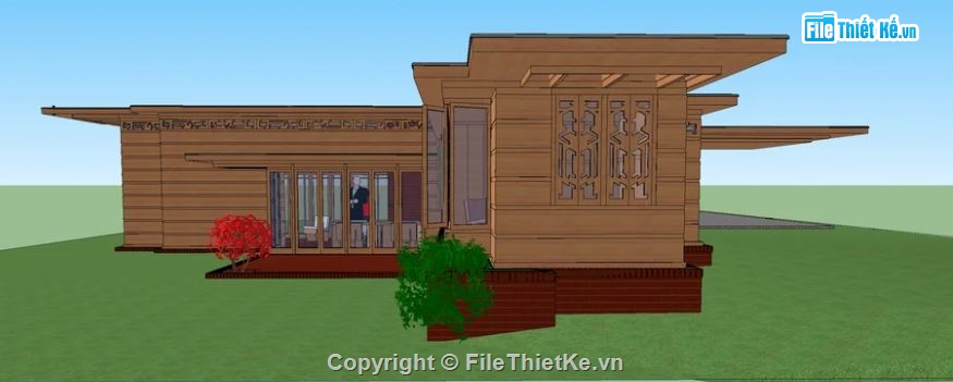 model su nhà cấp 4,File su nhà cấp 4,Nhà cấp 4 model su,Sketchup nhà cấp 4