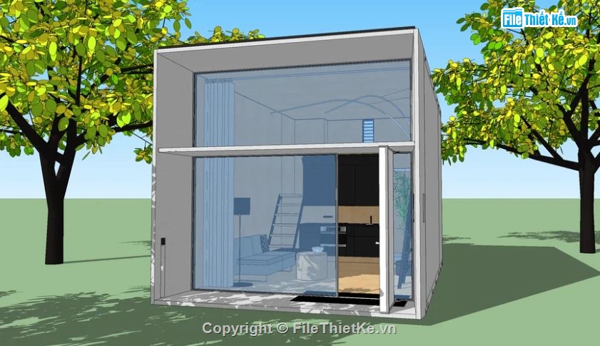 model su nhà cấp 4,File su nhà cấp 4,Nhà cấp 4 model su,Sketchup nhà cấp 4