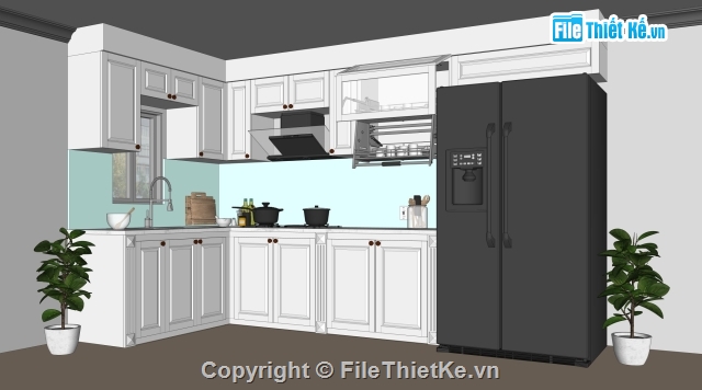 tủ bếp,Su tủ bếp,sketchup tủ bếp,Model Sketchup Tủ bếp