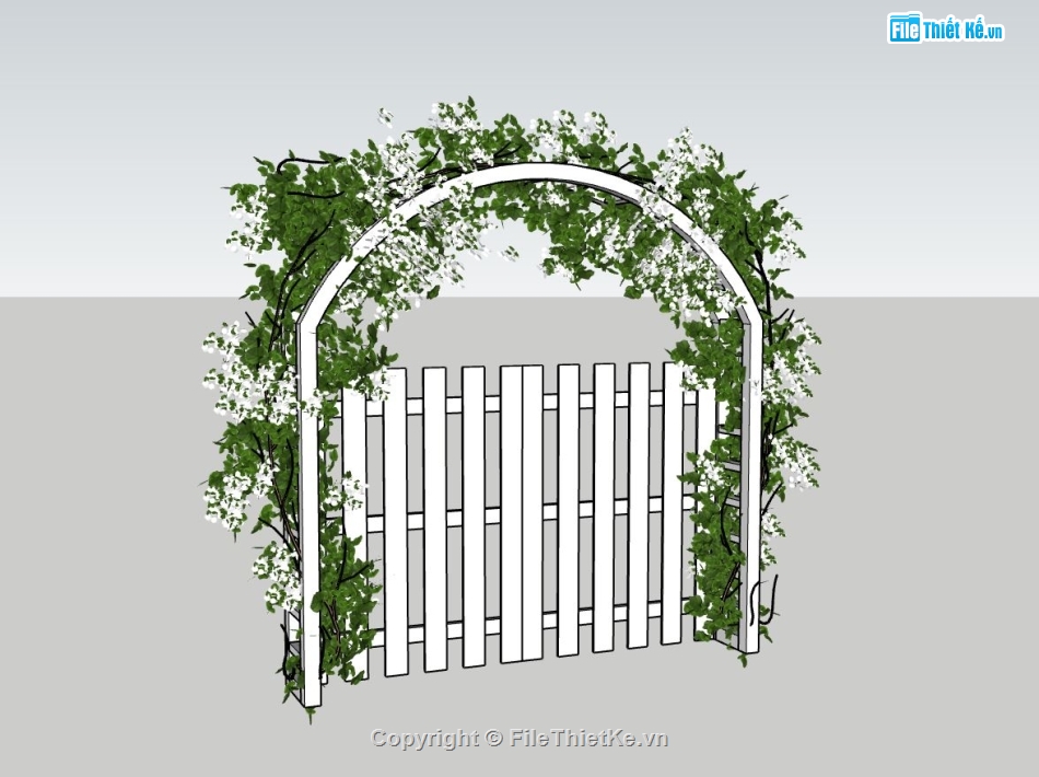 cổng tường rào,tường rào đẹp,cổng sketchup,tường rào cổng hoa