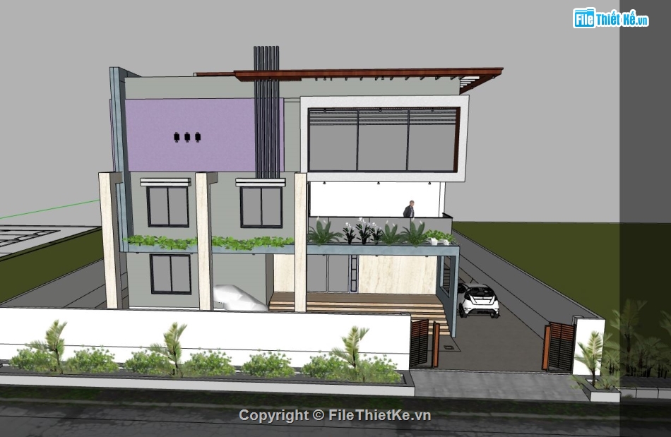 văn phòng 4 tầng,văn phòng làm việc,sketchup văn phòng hiện đại,file su ngoại cảnh văn phòng