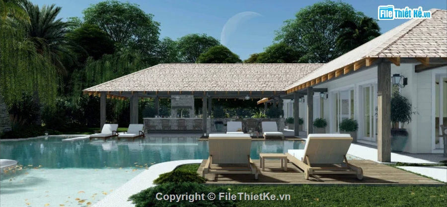 model villa,villa nghỉ dưỡng,model sketchup nghỉ dưỡng