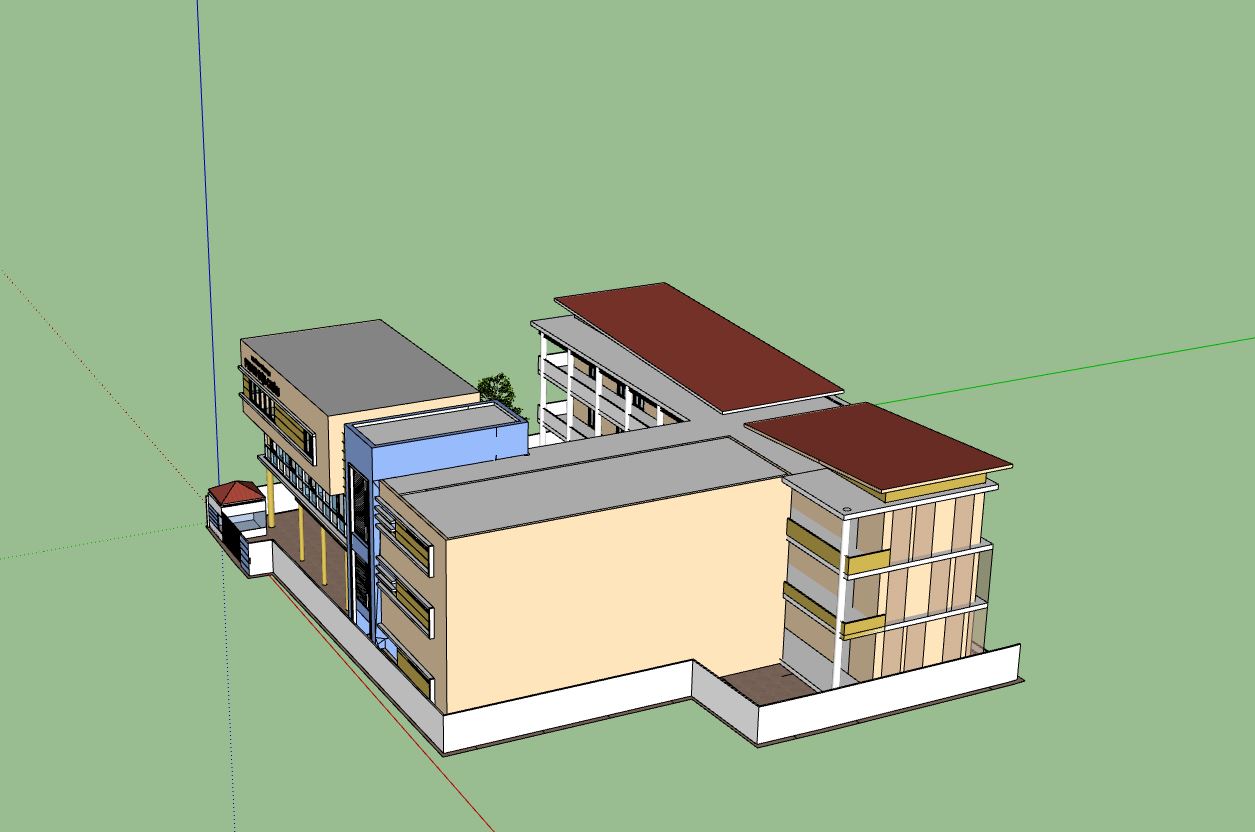 bản vẽ trường học,trường học sketchup,phối cảnh trường học,bản vẽ trường tiểu học