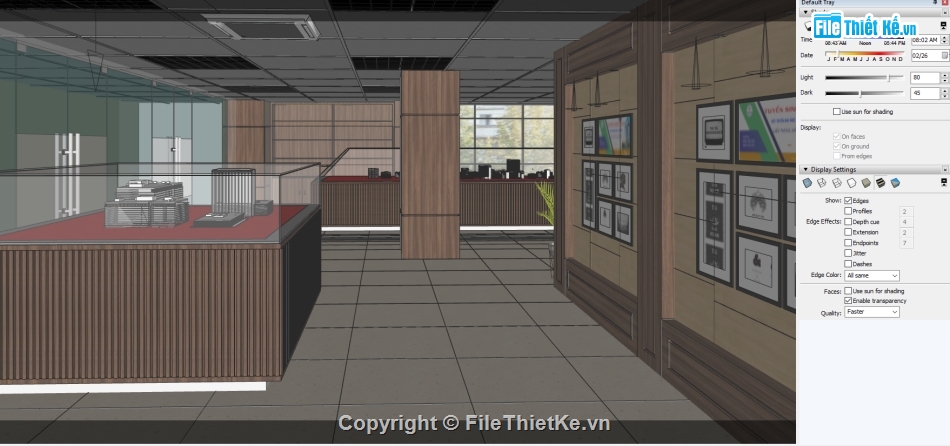 SU phòng truyền thống,Sketchup phòng truyền thống,Mẫu phòng truyền thống su,file su bảo tàng