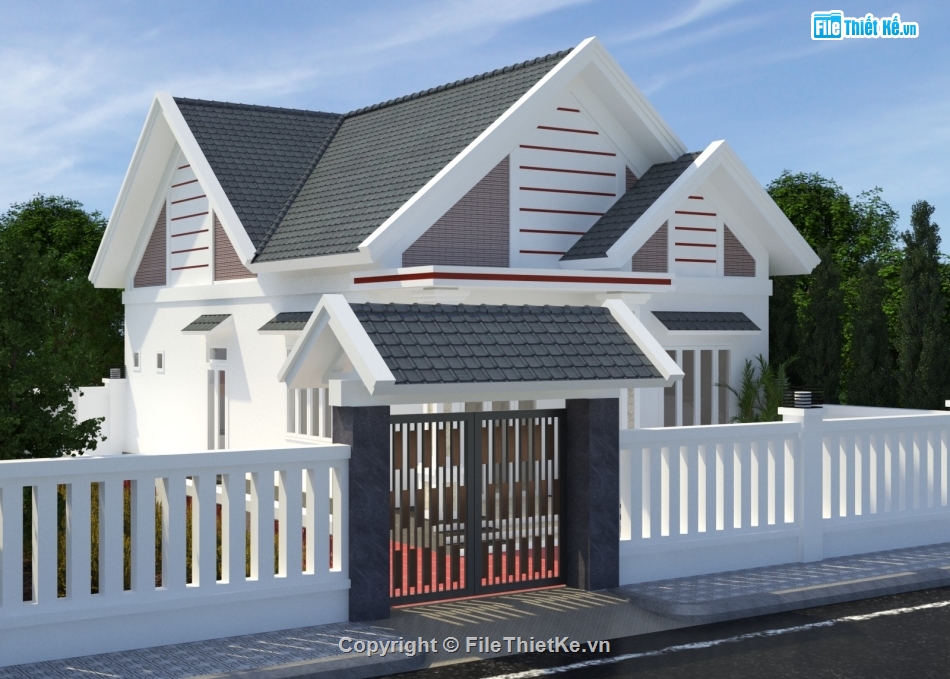 biệt thự 1 tầng sketchup,Su biệt thự hiện đại,su biệt thự vườn,Mẫu biệt thự vườn