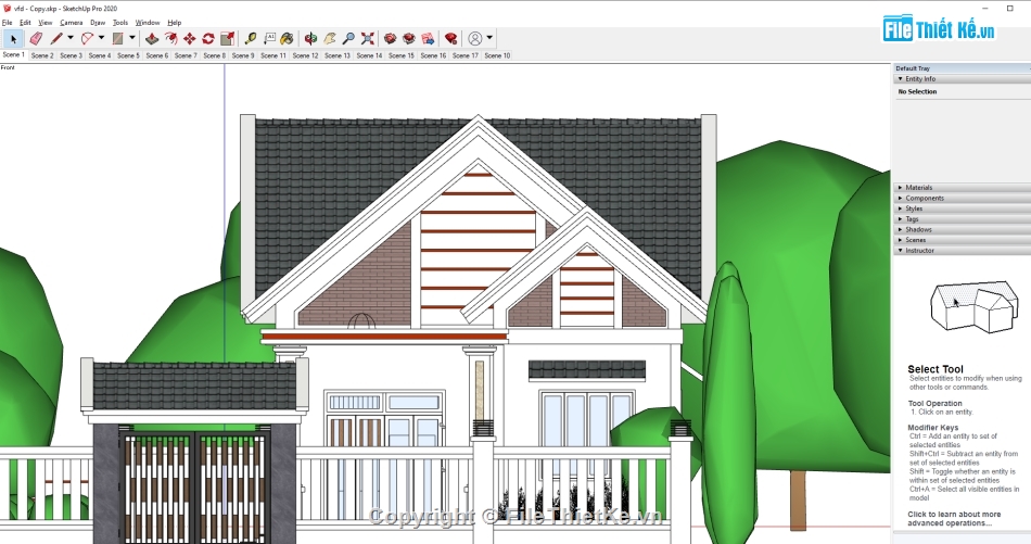 biệt thự 1 tầng sketchup,Su biệt thự hiện đại,su biệt thự vườn,Mẫu biệt thự vườn