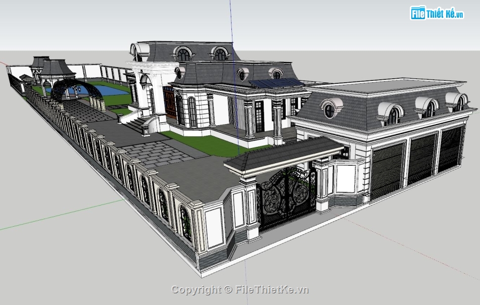 biệt thự nhà vườn dựng file su,file cad thiết kế biệt thự 20x100m,Bản vẽ autocad biệt thự vườn đẹp,biệt thự vườn đẹp dựng model su