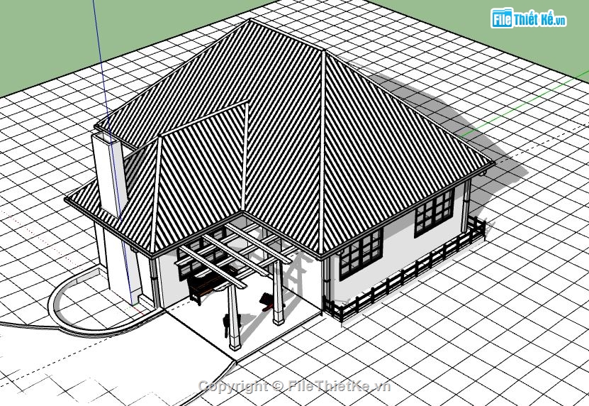 Biệt thự 1 tầng,model su biệt thự 1 tầng,biệt thự 1 tầng file su