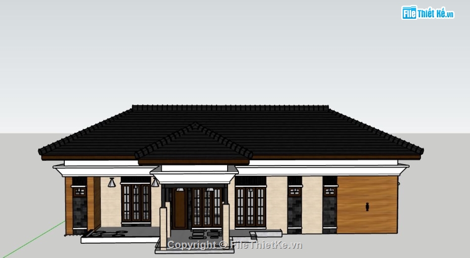 biệt thự 1 tầng,biệt thự sketchup,model su biệt thự 1 tầng,biệt thự 1 tầng file su,sketchup biệt thự 1 tầng