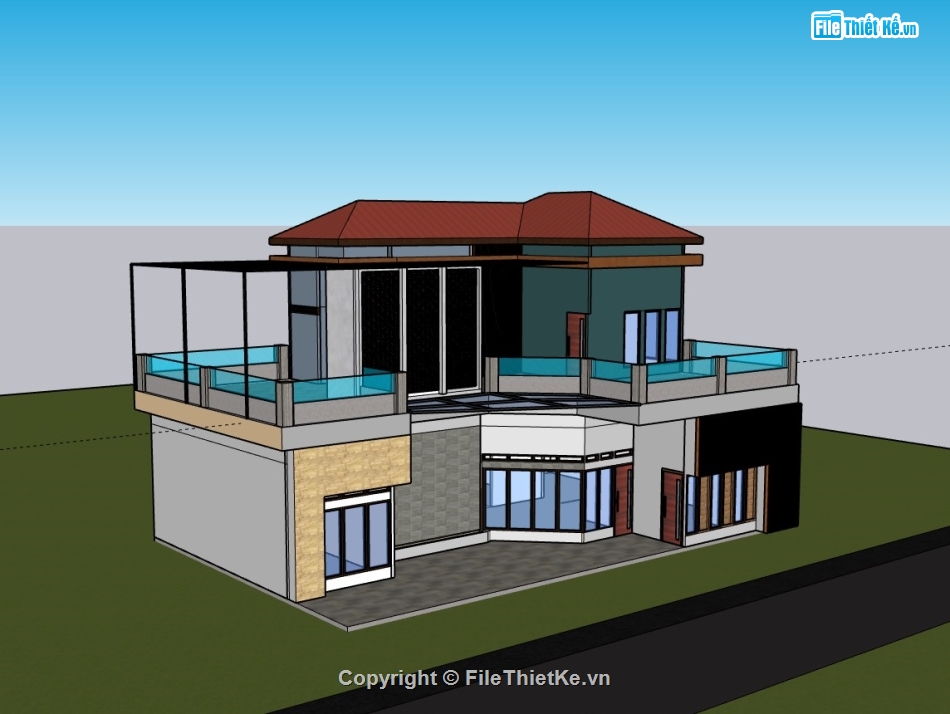 biệt thự 2 tầng,su biệt thự,sketchup biệt thự,su biệt thự 2 tầng,sketchup biệt thự 2 tầng